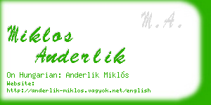 miklos anderlik business card